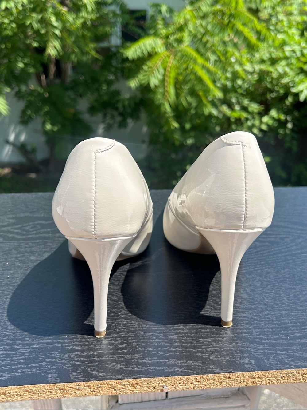 Worthington Cream Patent Pointed-Toe Stiletto Heels